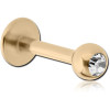 Zircon Gold Pvd Coated Titanium Micro Labret With Optima Crystal Ball