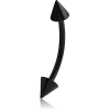 Black Pvd Coated Surgical Steel Curved Micro Barbell With Cones