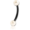 Black Pvd Coated Surgical Steel Curved Micro Barbell With Synthetic Pearls