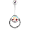 Surgical Steel Double Jewelled Slave Navel Banana