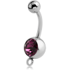 Swarovski Crystal Jewelled Navel Banana With Hoop Without Top Ball