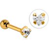 Gold Pvd Coated Surgical Steel Heart Prong Set Jewelled Tragus Micro Barbell