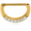 Gold Pvd Coated Surgical Steel Jewelled Nipple Clicker