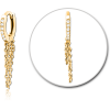 Gold Pvd Coated Surgical Steel Jewelled Multi Purpose Huggie Piercing