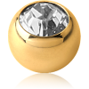 Gold Pvd Coated Titanium Swarovski Crystal Jewelled Balls