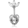 Surgical Steel Internally Threaded Double Jewelled Navel Banana