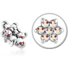 Surgical Steel Jewelled Attachment For 1.6mm Internally Threaded Pins - Flower