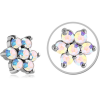 Surgical Steel Jewelled Attachment For 1.6mm Internally Threaded Pins - Flower