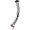 Surgical Steel Internally Threaded Double Jewelled Curved Micro Barbell