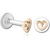 14k Gold Attachment With Surgical Steel Internally Threaded Micro Labret Pin