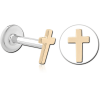 14k Gold Attachment With Surgical Steel Internally Threaded Micro Labret Pin