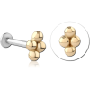 14k Gold Attachment With Surgical Steel Internally Threaded Micro Labret Pin