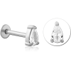 Surgical Steel Internally Threaded Jewelled Micro Labret - Drop