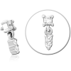 Surgical Steel Jewelled Micro Attachment For 1.2mm Internally Threaded Pins