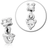 Surgical Steel Jewelled Micro Attachment For 1.2mm Internally Threaded Pins
