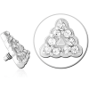 Surgical Steel Jewelled Micro Attachment For 1.2mm Internally Threaded Pins