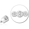 Surgical Steel Jewelled Micro Attachment For 1.2mm Internally Threaded Pins