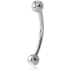 Surgical Steel Double Jewelled Curved Micro Barbell
