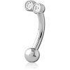 Surgical Steel Jewelled Fancy Curved Micro Barbell