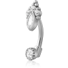 Surgical Steel Jewelled Curved Micro Barbell