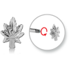 Surgical Steel Micro Threaded Attachment - Marijuana Leaf