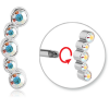 Surgical Steel Micro Threaded 5 Jewels Attachment