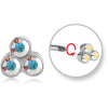 Surgical Steel Micro Threaded Tripple Jewelled Attachment