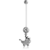 Ptfe Pregnancy Navel Banana With Baby Trolley Dangling Charm