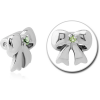 Surgical Steel Jewelled Attachment For Ball Closure Ring - Bow Tie