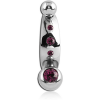 Surgical Steel Intimate Shield And Jewelled Mini Navel Banana