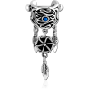 Surgical Steel Jewelled Cartilage Shield - Dangling Feather