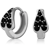 Surgical Steel Jewelled Huggies Pair - Cordate