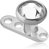 Titanium Internally Threaded Mini Dermal Anchor With Jewelled Disc
