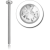 Titanium Swarovski Crystal Jewelled Straight Nose Stud 15mm
