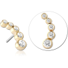 14k Gold Jewelled Attachment Titanium Threadless Pin