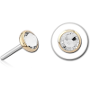 14k Gold Jewelled Attachment Titanium Threadless Pin