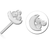 14k White Gold Attachment Titanium Threadless Pin
