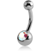 Anodised Titanium Swarovski Crystal Jewelled Mini Navel Banana
