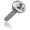18k White Gold Bezel Set Swarovski Crystal Jewelled Push Fit Attachment For Bioflex Internal Labret