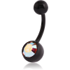 Bioflex Swarovski Crystal Jewelled Navel Banana With Uv Acrylic Ball