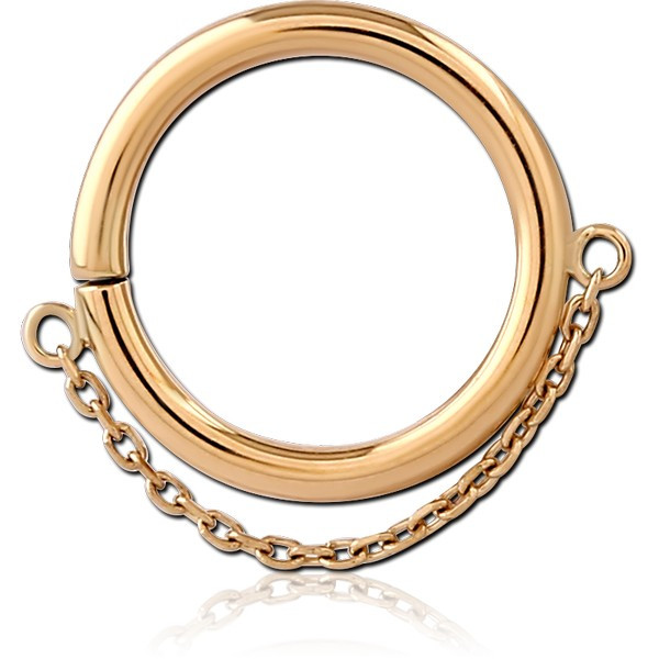 14K GOLD SEAMLESS RING WITH CHAIN