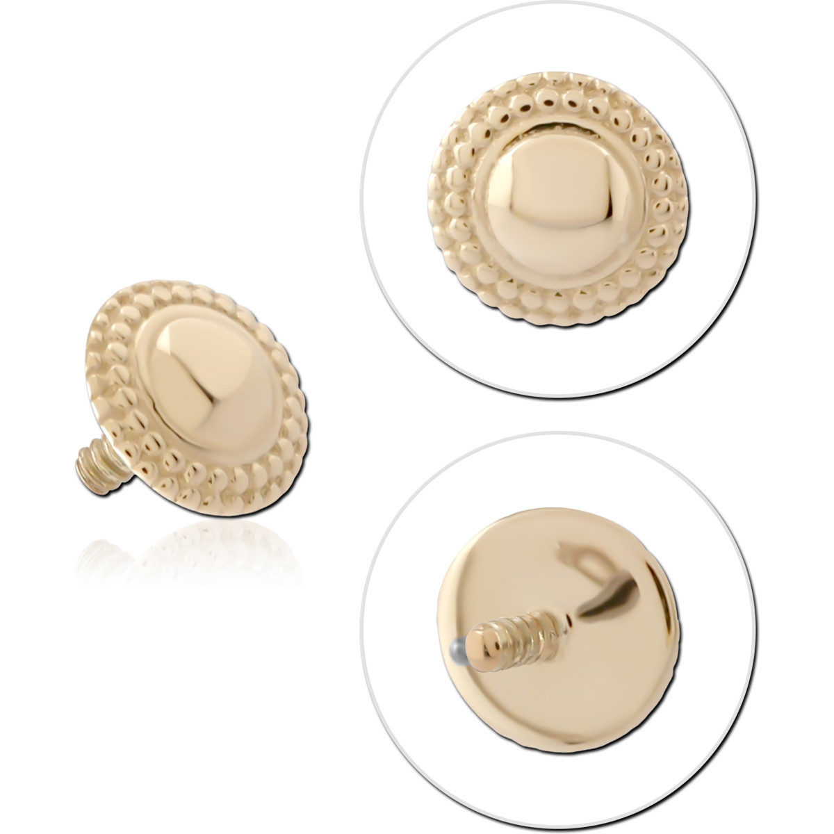 14K GOLD DAGGER ATTACHMENT FOR 1.2MM INTERNALLY THREADED PINS