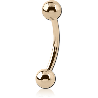 14K GOLD CURVED MICRO BARBELL