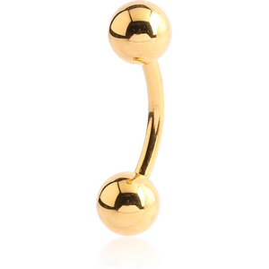 14K GOLD CURVED BARBELL