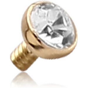 14K GOLD WHITE DIAMOND FOR 1.2MM INTERNALLY THREADED PINS