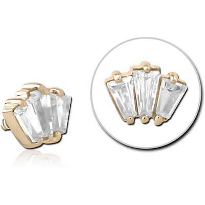 14K GOLD JEWELLED ATTACHMENT FOR 1.2MM INTERNALLY THREADED PINS