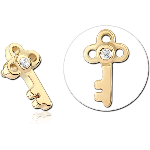 14K GOLD JEWELLED ATTACHMENT FOR 1.2MM INTERNALLY THREADED PINS