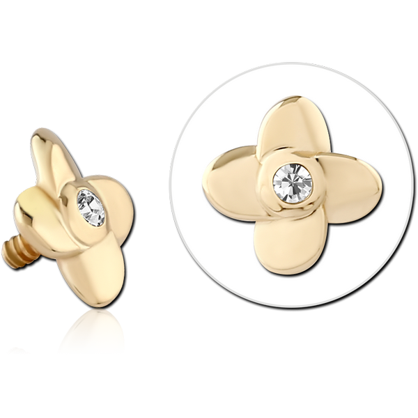 14K GOLD JEWELLED ATTACHMENT FOR 1.2MM INTERNALLY THREADED PINS
