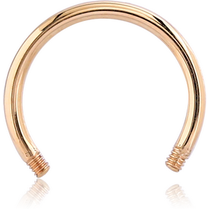 14K GOLD MICRO CIRCULAR BARBELL PIN