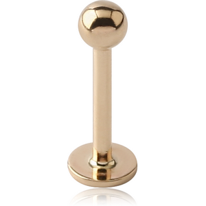 14K GOLD MICRO LABRET WITH HOLLOW BALL